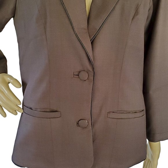 S. Salvatore Chocolate Brown Women's M Blazer Jacket Buttons Pockets - Picture 7 of 12